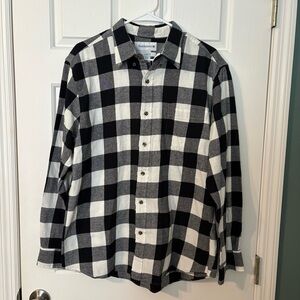 Saddlebred Black and White Plaid Men's Shirt XL